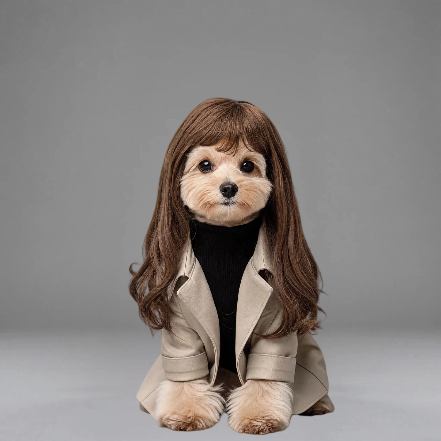 Pet Costume Wig, Cute Blonde Long Curly Wig for Dogs & Cats, Pet Cosplay Wig for Halloween/Party/Photoshoot
