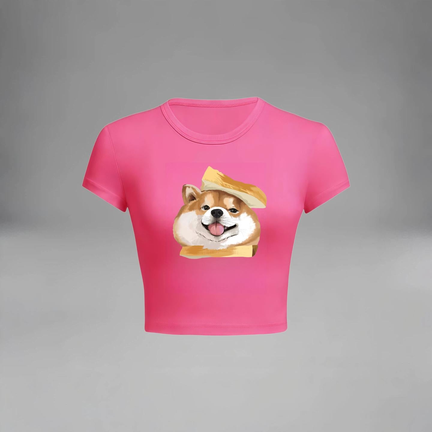 Custom Pet Face Crop Top for Women, Personalized Dog Cat Photo T-Shirt Cute Graphic Tee Slim Fit Short Sleeve Summer Top Gift for Pet Lovers