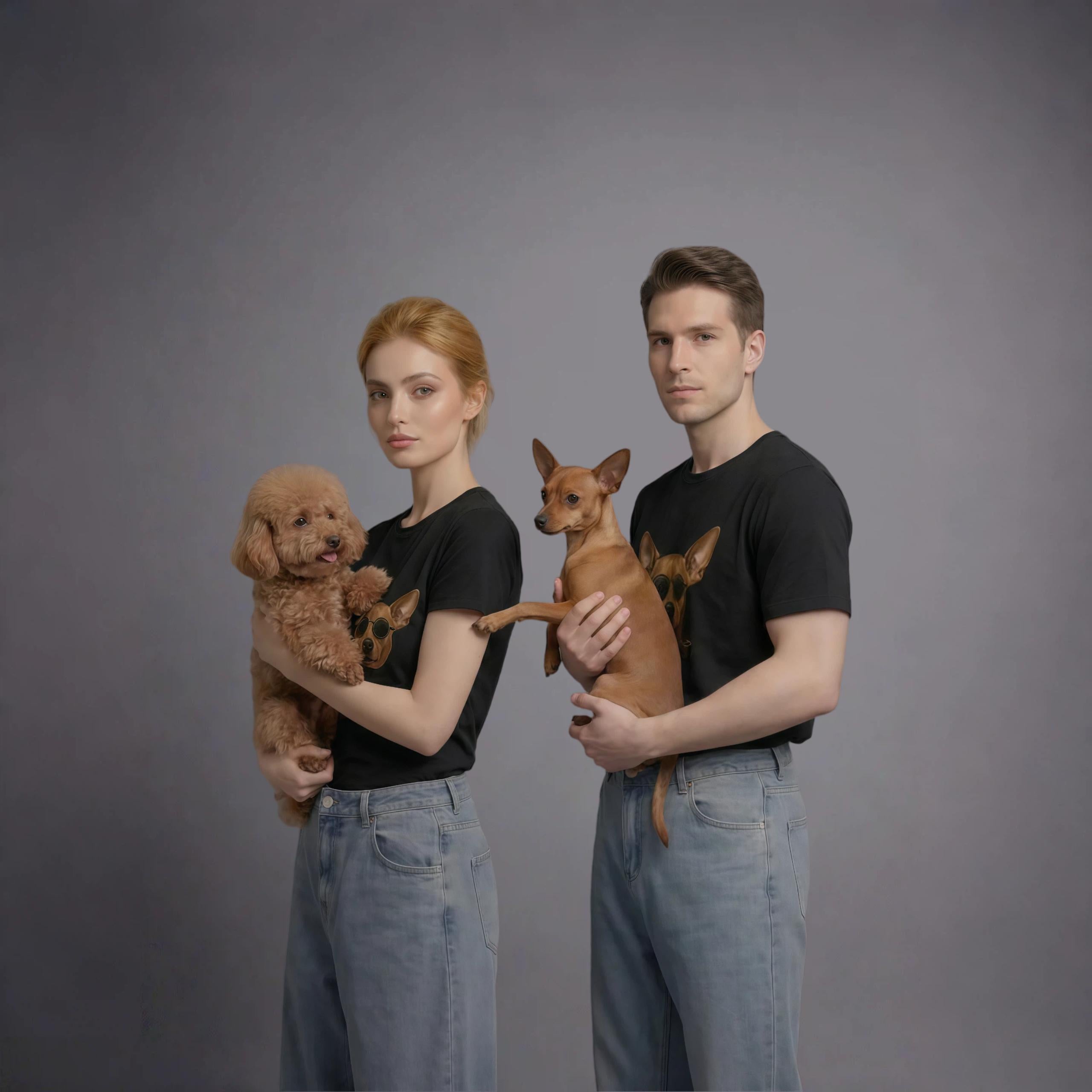 Pet Graphic T-Shirt Dog & Cat Print Tee Soft Cotton Shirt for Men Women, Cute Animal Design Options for Pet Lovers